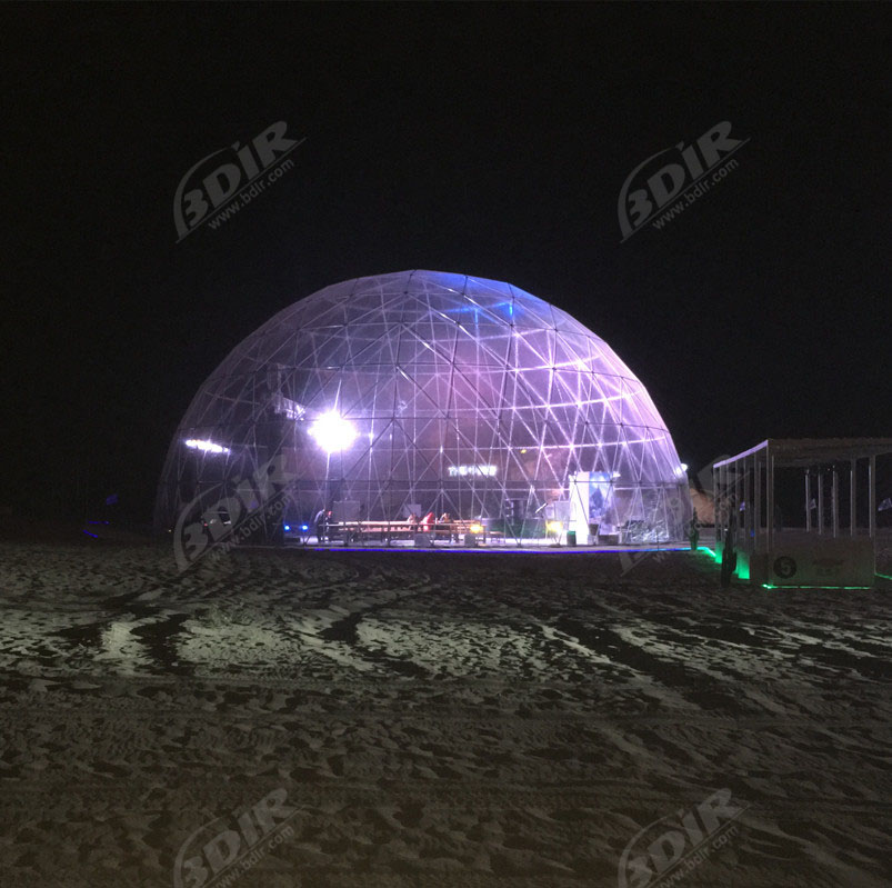 25m Diameter Transparent Dome Tent for Chevrolet Car Exhibition in Dunhuang, China